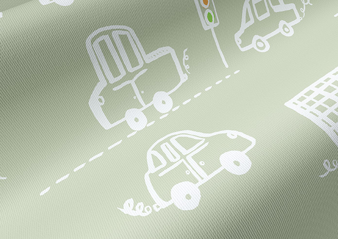 Cars and Lorries, Soft Green - Twist&Fit Roller Blind - Image 4